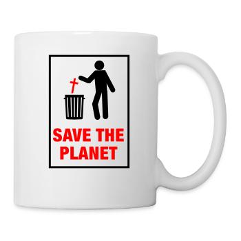 Save the planet from Church - Mug blanc - blanc - Droite