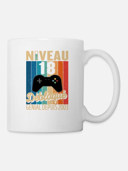 Niveau 18 Ans Débloqué Génial Depuis 2003 Cadeau - Mug blanc - blanc