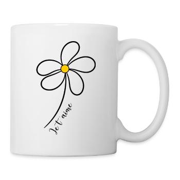 I LOVE YOU. I LOVE YOU. LOVE. LOVE. HEART. FLOWER - Mug - white - Right