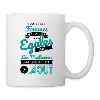 Anniversaire - Les meilleures naissent 7 Août - Mug blanc - blanc - Droite
