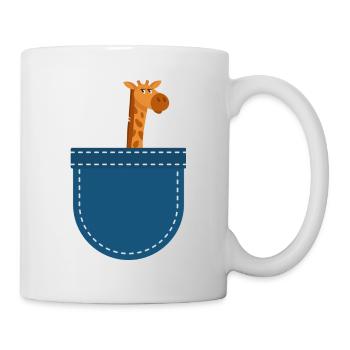 Africa safari animal gift breast pocket giraffe - Mug - white - Right