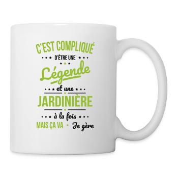 Compliqué d'être une légende et une jardinière - Mug blanc - blanc - Droite