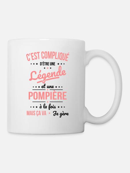 Compliqué d'être une légende et une pompière - Mug blanc - blanc