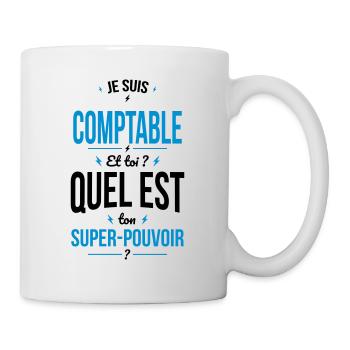 Je suis comptable - Super-pouvoir - Mug blanc - blanc - Droite