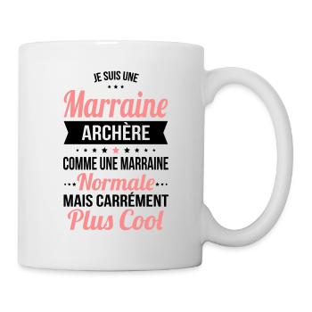Marraine archère comme marraine normale plus cool - Mug blanc - blanc - Droite