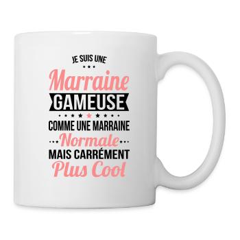 Marraine gameuse comme marraine normale plus cool - Mug blanc - blanc - Droite