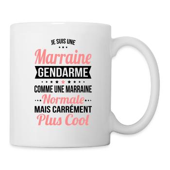 Marraine gendarme comme marraine normale plus cool - Mug blanc - blanc - Droite