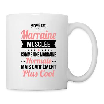 Marraine musclée comme marraine normale plus cool - Mug blanc - blanc - Droite