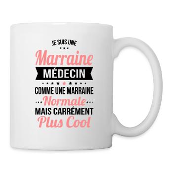 Marraine médecin comme marraine normale plus cool - Mug blanc - blanc - Droite