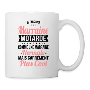 Marraine motarde comme marraine normale plus cool - Mug blanc - blanc - Droite