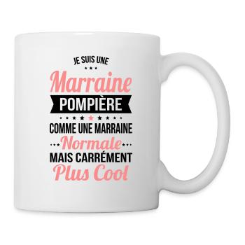 Marraine pompière comme marraine normale plus cool - Mug blanc - blanc - Droite