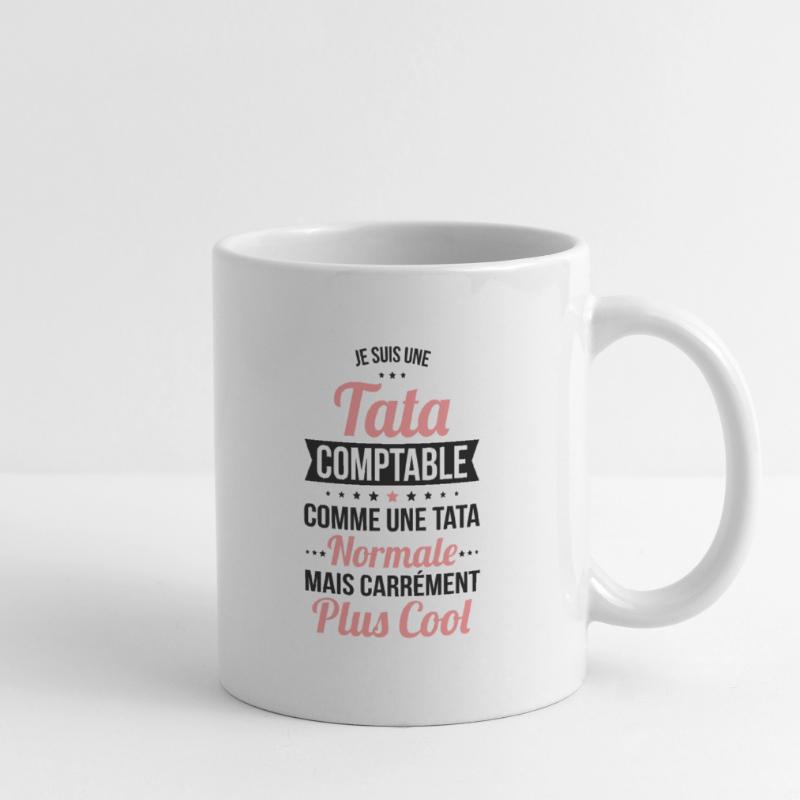 Tata comptable comme une tata normale plus cool Mug blanc