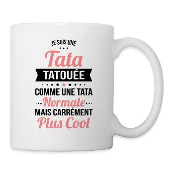 Tata tatouée comme une tata normale plus cool - Mug blanc - blanc - Droite