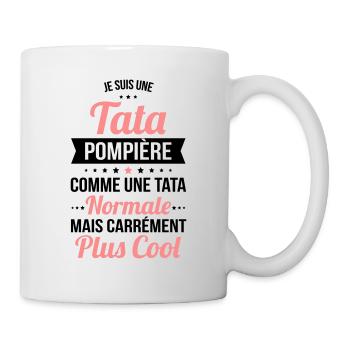 Tata pompière comme une tata normale plus cool - Mug blanc - blanc - Droite
