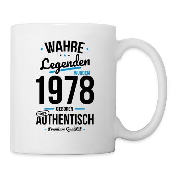 45. Geburtstag - Legenden wurden 1978 - Tasse - Weiß - Rechts