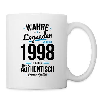 25. Geburtstag - Legenden wurden 1998 - Tasse - Weiß - Rechts