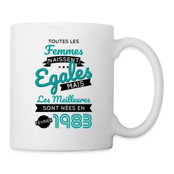 Anniversaire 40 ans - Meilleures nées Février 1983 - Mug blanc - blanc - Droite