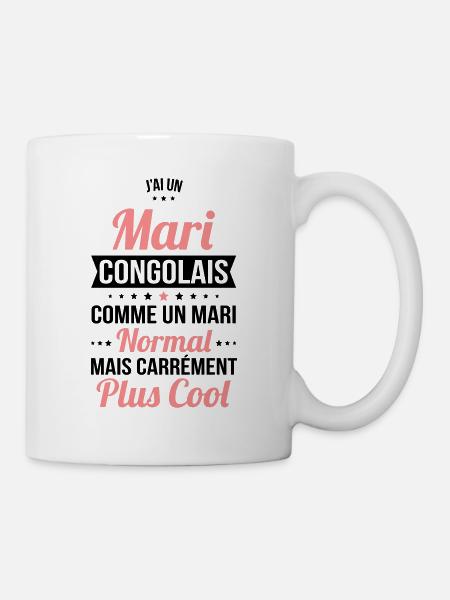 J'ai un mari Congolais plus cool - Mug blanc - blanc