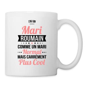 J'ai un mari Roumain plus cool - Mug blanc - blanc - Droite