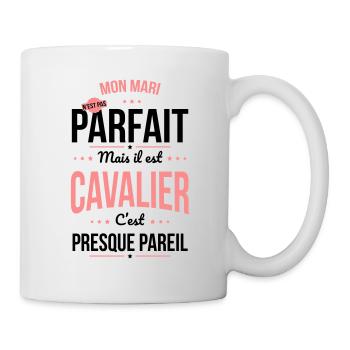 Mon mari n'est pas parfait mais il est cavalier - Mug blanc - blanc - Droite