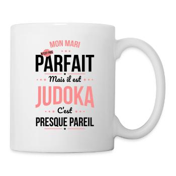 Mon mari n'est pas parfait mais il est judoka - Mug blanc - blanc - Droite