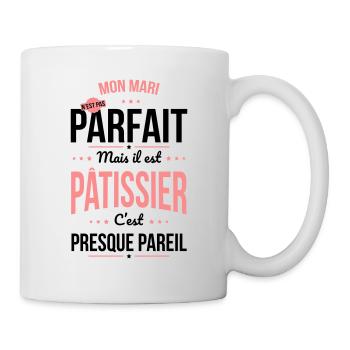 Mon mari n'est pas parfait mais il est pâtissier - Mug blanc - blanc - Droite