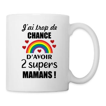 J'ai trop de chance d'avoir 2 supers mamans - Mug blanc - blanc - Droite
