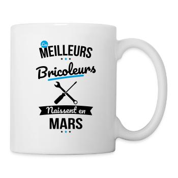 Les meilleurs bricoleurs naissent en Mars - Mug blanc - blanc - Droite