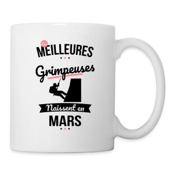 Les meilleures grimpeuses naissent en Mars - Mug blanc - blanc - Droite
