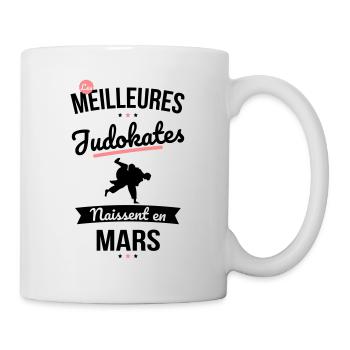 Les meilleures judokates naissent en Mars - Mug blanc - blanc - Droite