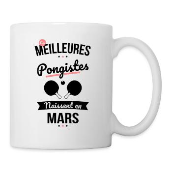Les meilleures pongistes naissent en Mars - Mug blanc - blanc - Droite