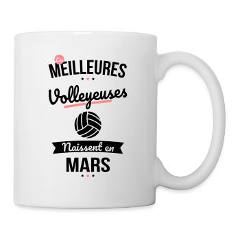 Les meilleures volleyeuses naissent en Mars - Mug blanc - blanc - Droite