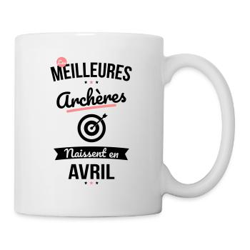 Les meilleures archères naissent en Avril - Mug blanc - blanc - Droite