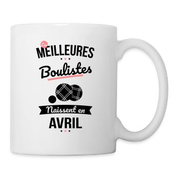 Les meilleures boulistes naissent en Avril - Mug blanc - blanc - Droite