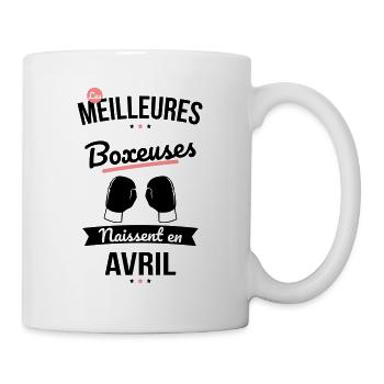 Les meilleures boxeuses naissent en Avril - Mug blanc - blanc - Droite