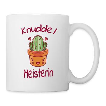 Kaktus Humor Knuddel Meisterin Geschenkidee - Tasse - Weiß - Rechts