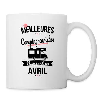 Les meilleures camping-caristes naissent en Avril - Mug blanc - blanc - Droite