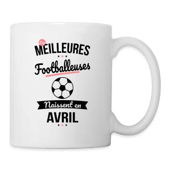 Les meilleures footballeuses naissent en Avril - Mug blanc - blanc - Droite