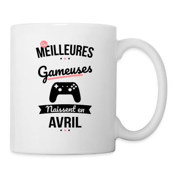 Les meilleures gameuses naissent en Avril - Mug blanc - blanc - Droite