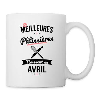 Les meilleures pâtissières naissent en Avril - Mug blanc - blanc - Droite