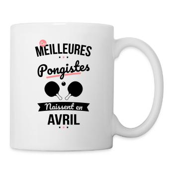 Les meilleures pongistes naissent en Avril - Mug blanc - blanc - Droite