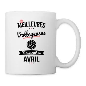 Les meilleures volleyeuses naissent en Avril - Mug blanc - blanc - Droite