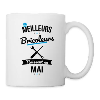 Les meilleurs bricoleurs naissent en Mai - Mug blanc - blanc - Droite