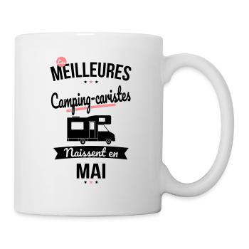 Les meilleures camping-caristes naissent en Mai - Mug blanc - blanc - Droite