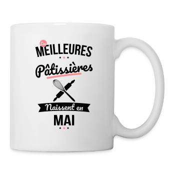 Les meilleures pâtissières naissent en Mai - Mug blanc - blanc - Droite