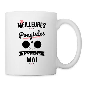 Les meilleures pongistes naissent en Mai - Mug blanc - blanc - Droite