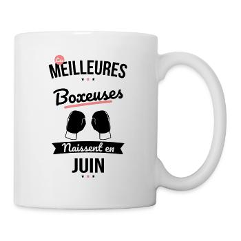 Les meilleures boxeuses naissent en Juin - Mug blanc - blanc - Droite