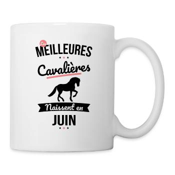 Les meilleures cavalières naissent en Juin - Mug blanc - blanc - Droite