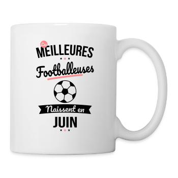 Les meilleures footballeuses naissent en Juin - Mug blanc - blanc - Droite