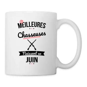 Les meilleures chasseuses naissent en Juin - Mug blanc - blanc - Droite